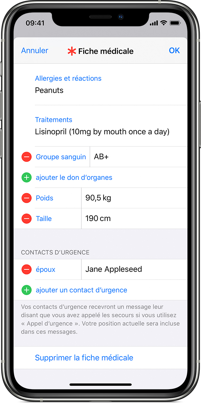 Comment enregistrer des contacts d’urgence sur iPhone